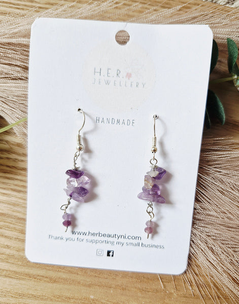 Amethyst Chip Earrings