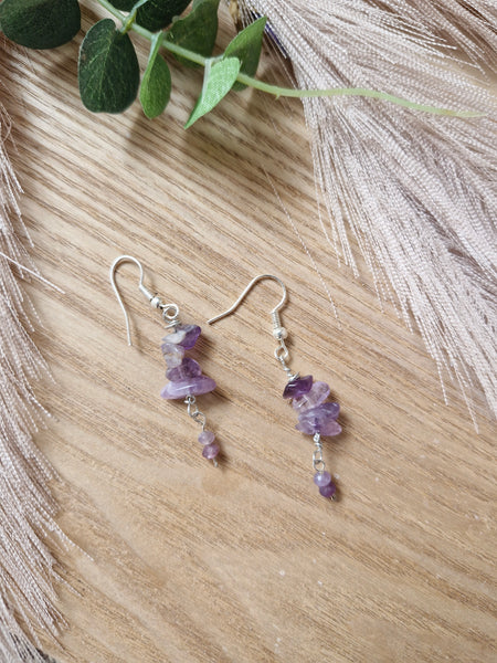 Amethyst Chip Earrings