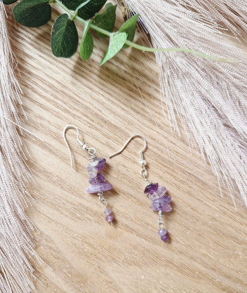 Amethyst Chip Earrings