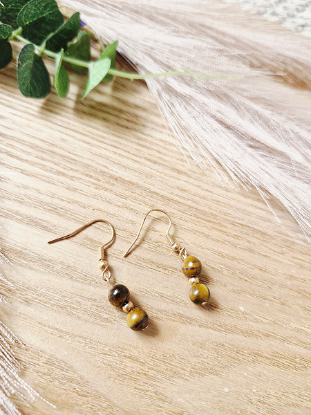 Tiger eye beaded earrings