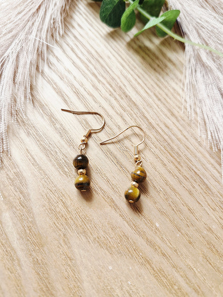 Tiger eye beaded earrings