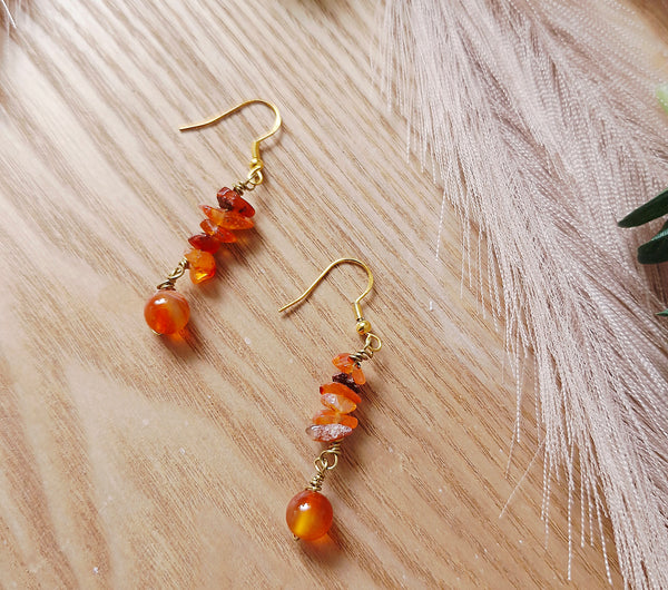 Carnelian chip earrings
