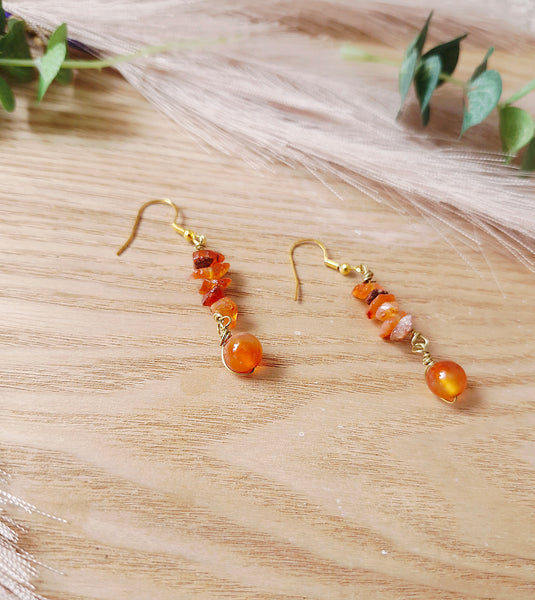 Carnelian chip earrings