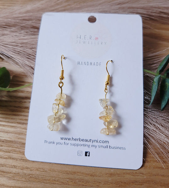 Citrine chip earrings