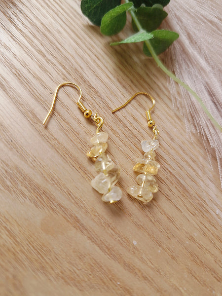 Citrine chip earrings