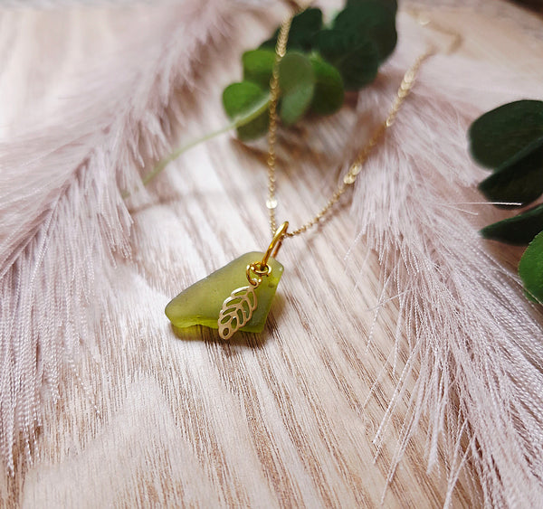 Olive Root - Seaglass necklace