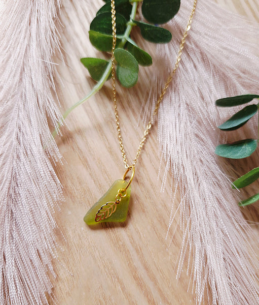 Olive Root - Seaglass necklace