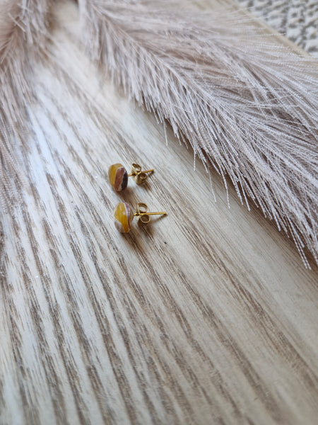 Faux stone stud earrings
