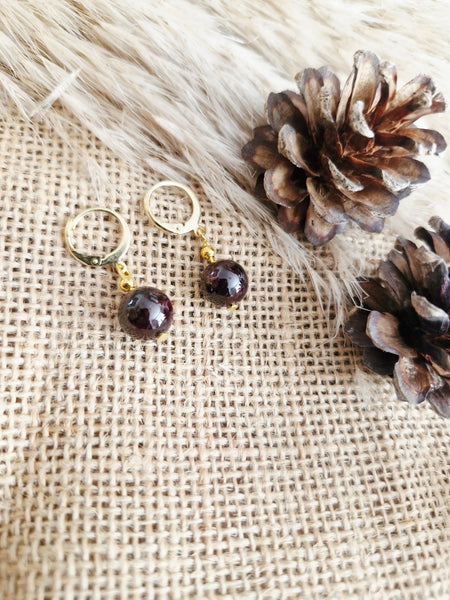 Garnet drop earrings
