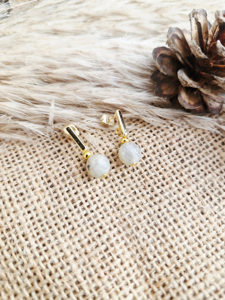 Faceted Labradorite bead earrings