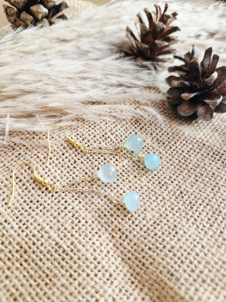 Blue Chalcedony drop earrings