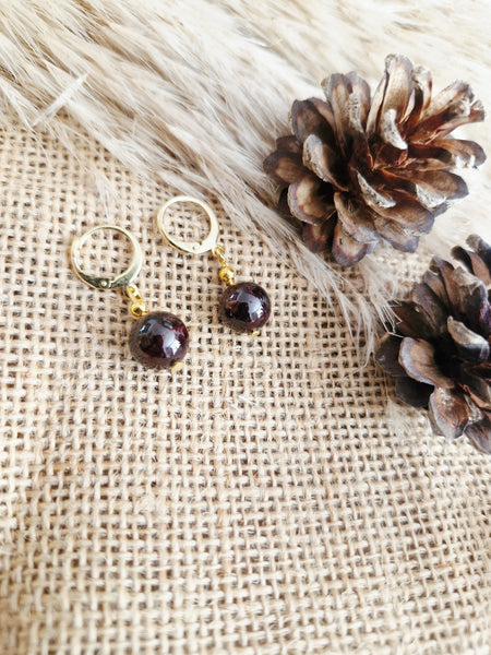 Garnet drop earrings