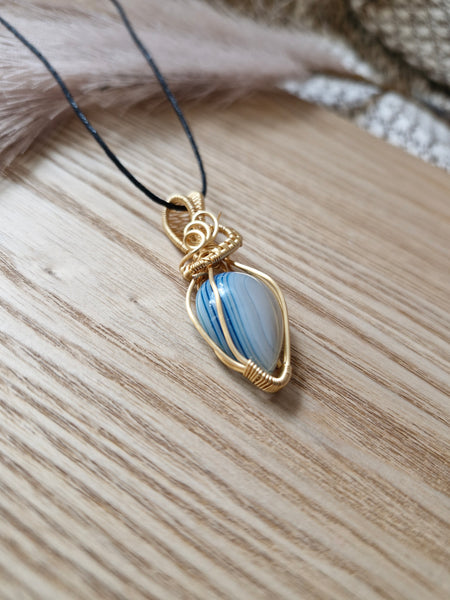 Blue Striped Agate Pendant