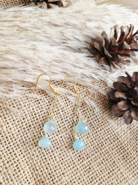 Blue Chalcedony drop earrings