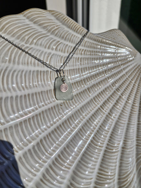 Seafoam drift - seaglass necklace