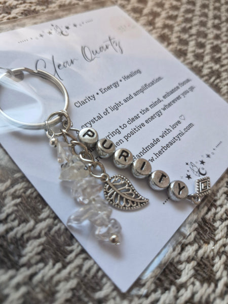 Clear Quartz (Purity) Keyring