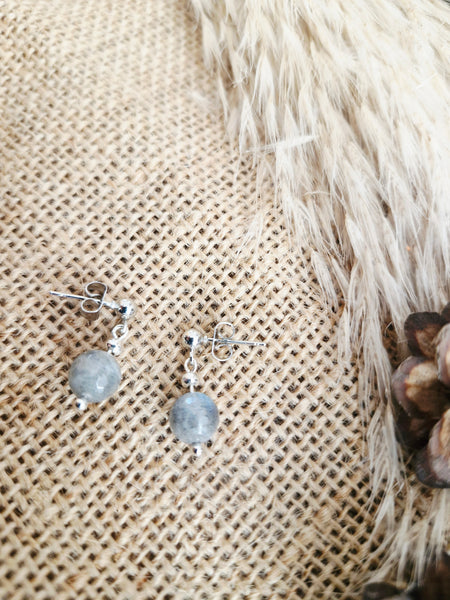 Faceted Labradorite bead earrings