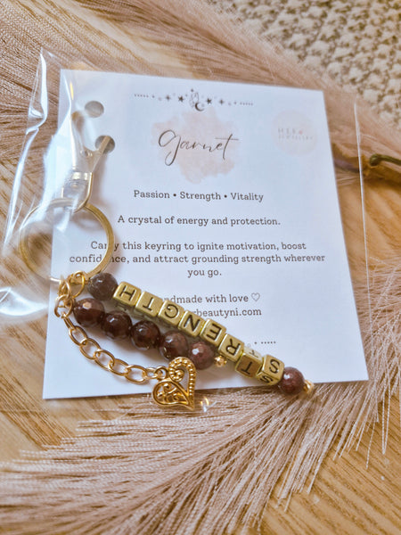 Garnet (strength) Keyring