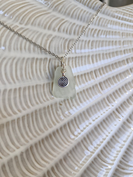 Seafoam drift - seaglass necklace