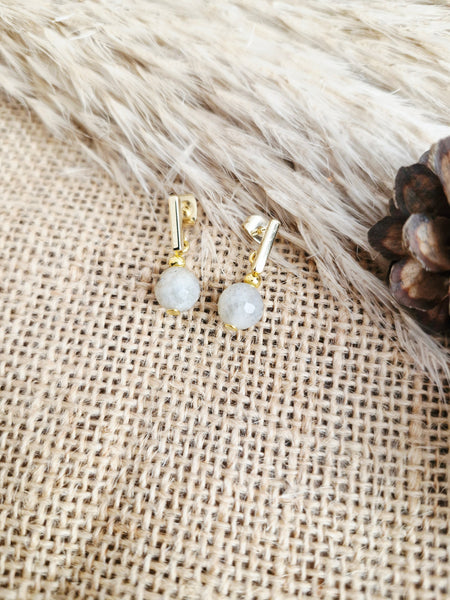 Faceted Labradorite bead earrings