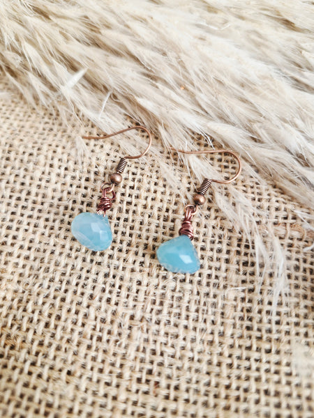 Blue Chalcedony drop earrings