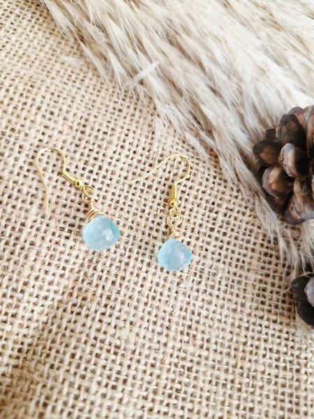 Blue Chalcedony drop earrings