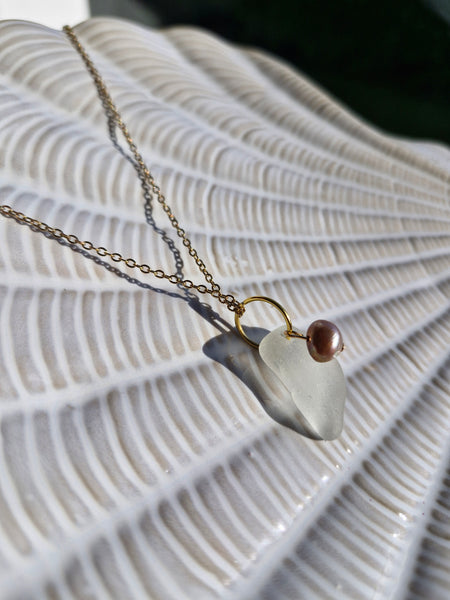 Mist & Bloom - seaglass necklace