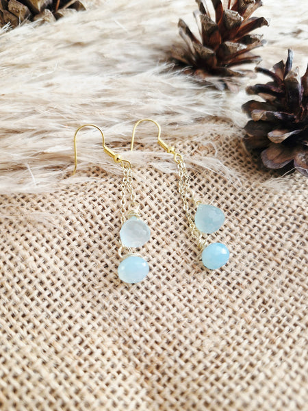 Blue Chalcedony drop earrings