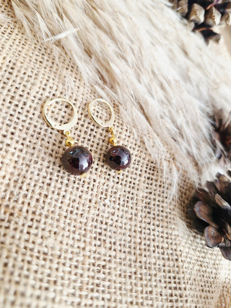 Garnet drop earrings