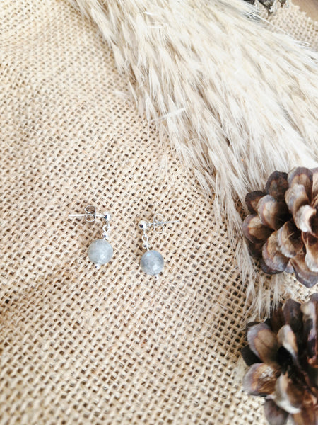 Faceted Labradorite bead earrings