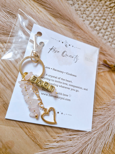Rose Quartz (love) keyring