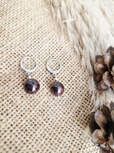 Garnet drop earrings