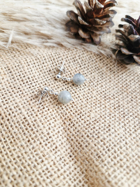 Faceted Labradorite bead earrings