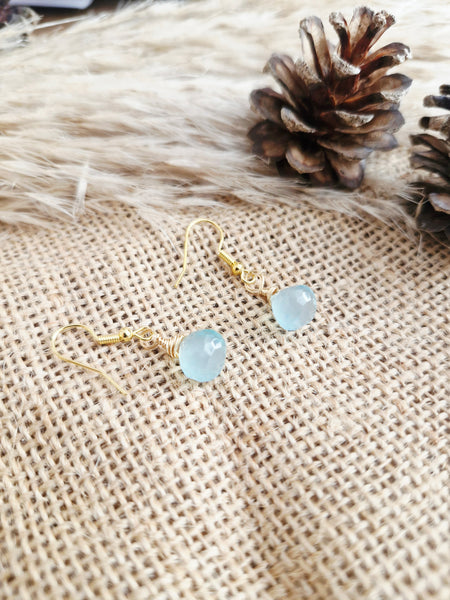Blue Chalcedony drop earrings